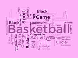 Vector basketball word cloud template sports concept vector background