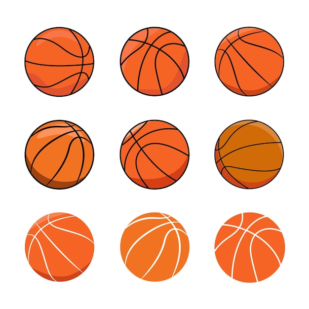 Basketballen collectie. basketbal sport icoon. element voor poster, embleem, teken, sport bal, t-shirt.