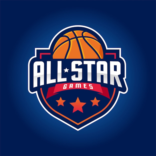 Vector basketballogo, amerikaans logo sport