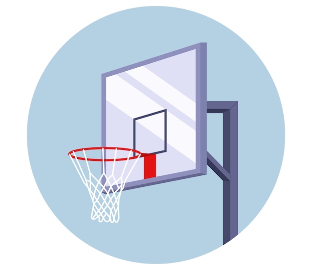 Basketbalmand ingeschreven in een cirkel. uitrusting voor sport. balspel. vector illustratie