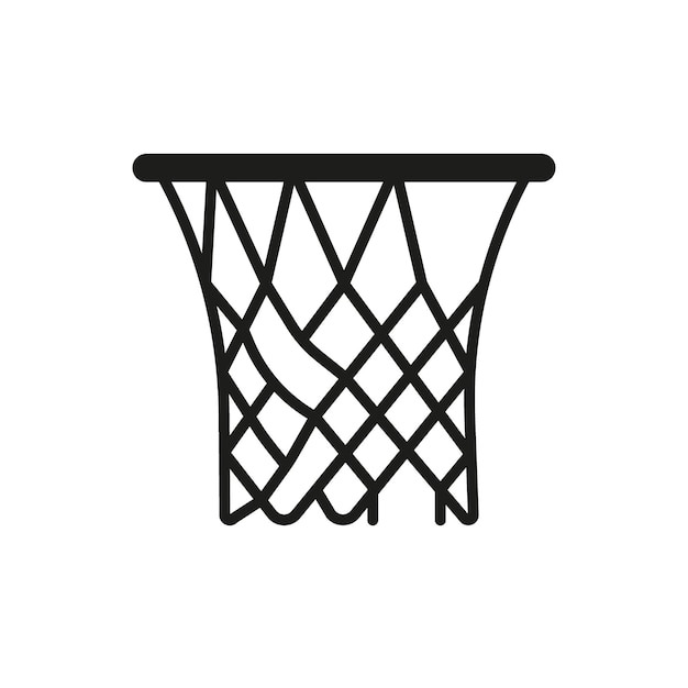 Basketbalring met gescheurd gebruikt netpictogram Sportspel met doel Slechte basketbalring met gat Vector