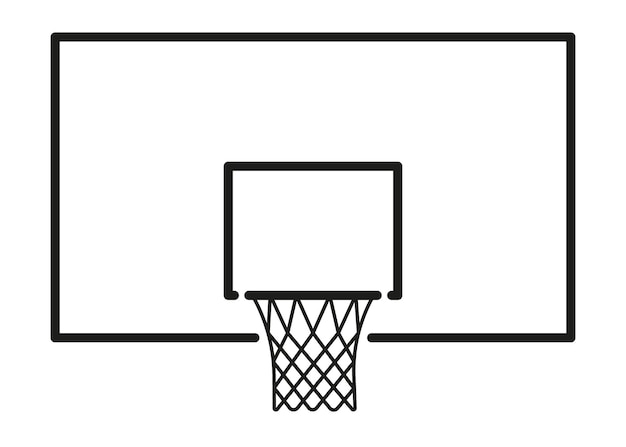 Basketbalring met netpictogram Sportspel met doel Basketbalring Vector