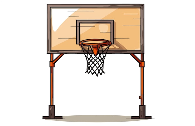 Basketbalrugplank vectorillustratie Silhouet van basketbalrugplank