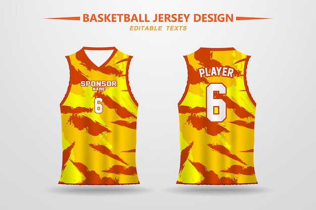 Basketbalshirt Ontwerp en sjabloon om af te drukken