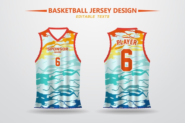 Basketbalshirt Ontwerp en sjabloon om af te drukken