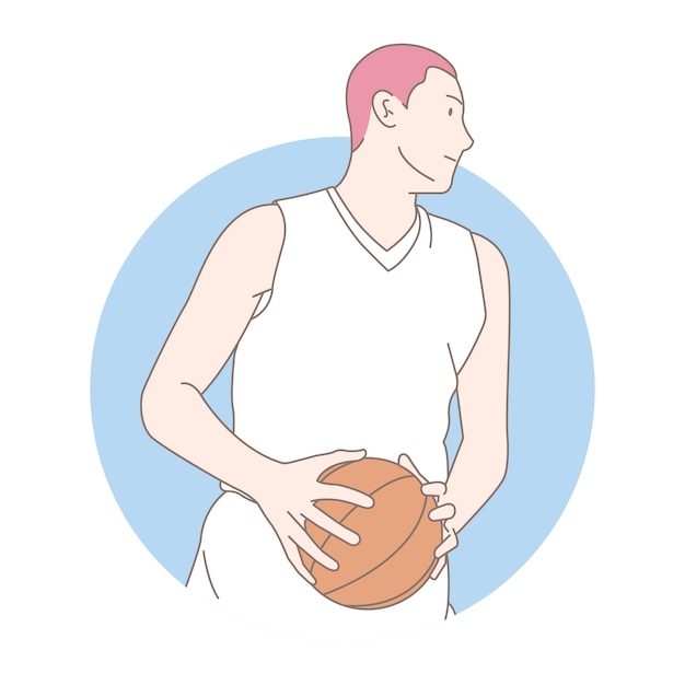 Basketbalspeler, concept illustratie