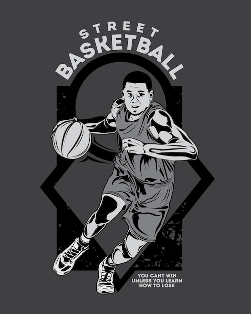 Vector basketbalspeler karakter, basketbal kampioenschap illustratie