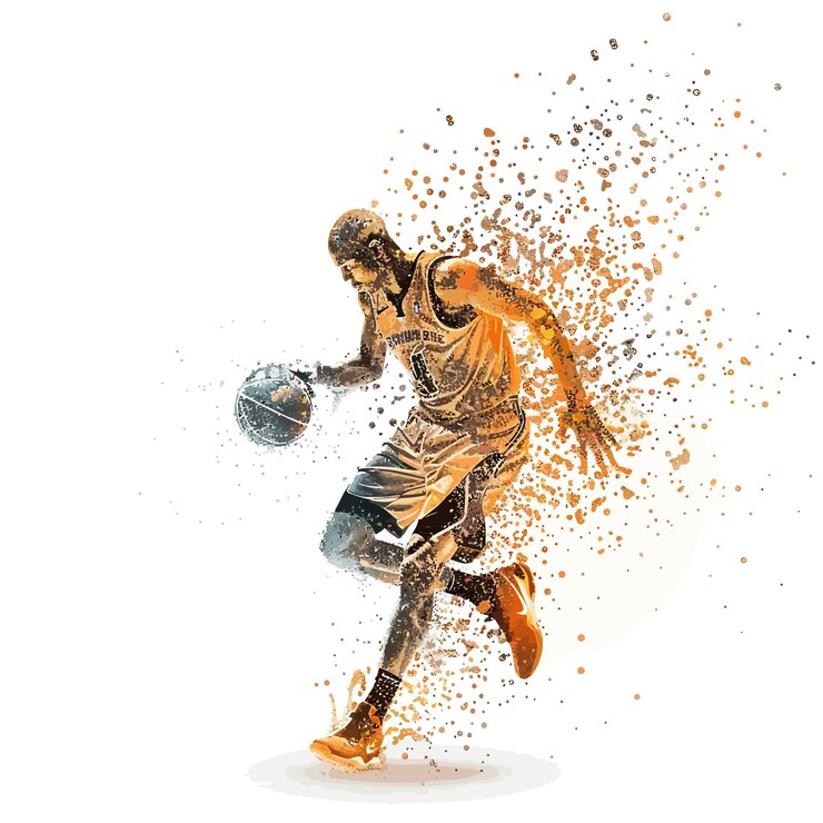 Vector basketbalspeler_van_deeltjesvector