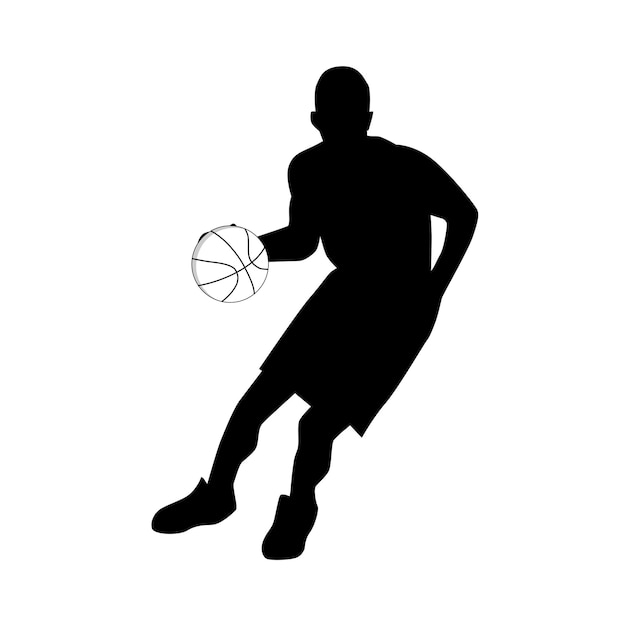 Basketbalspeler vector silhouet