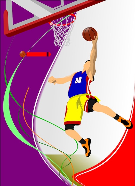Basketbalspelers Vector illustratie