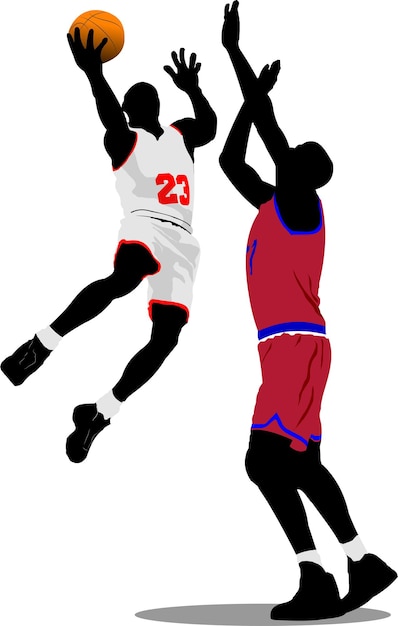 Basketbalspelers Vector illustratie