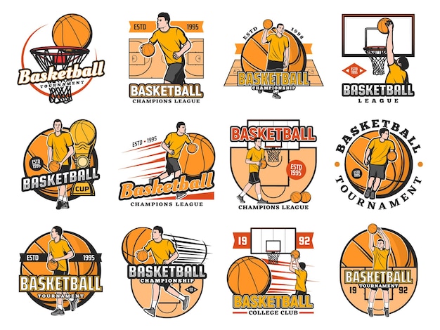 Basketbaltoernooi, college club of ligakampioenschap pictogrammen instellen.