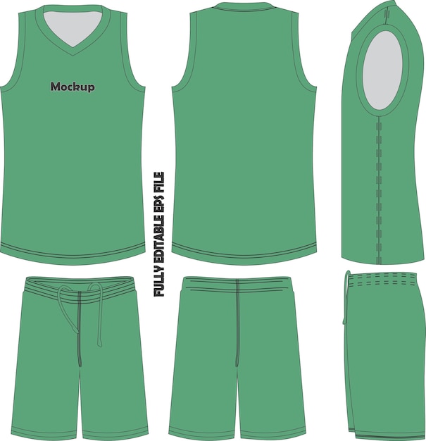 Vector basketbaluniform jersey shorts mock ups