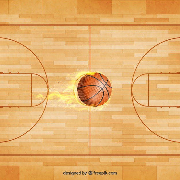 Basketbalveld bal vector