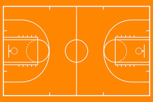 Basketbalveld. mockup achtergrondveld voor sportstrategie. vector illustratie.