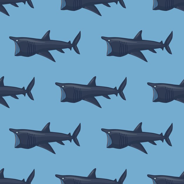 Греться акула бесшовные модели в скандинавском стиле. фон морских животных. векторная иллюстрация для детей смешной текстиль.
