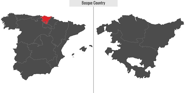 Basque Country map region of Spain