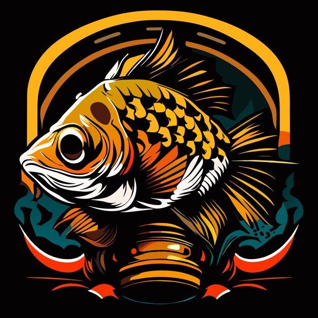 Tshirt 프린트에 딱 맞는 Bass Fish 그래픽