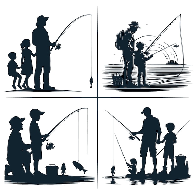 bass fishing Fisherman catching fish Fathers Day fishing hooker Funny Fishing vector File