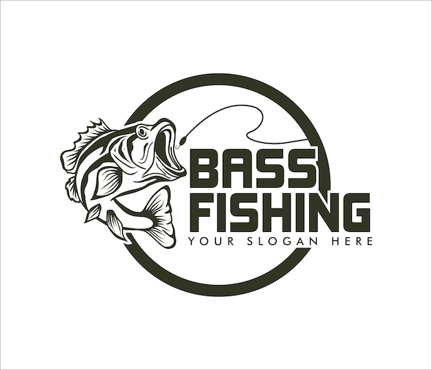 Bass fishing logo bass fish jumping out of the water suitable for community logos tournaments