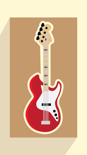 Bass musical instrument icon background illustration