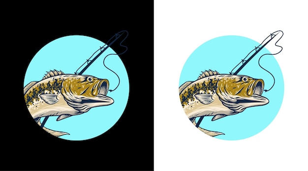 Bass vis vector kunst