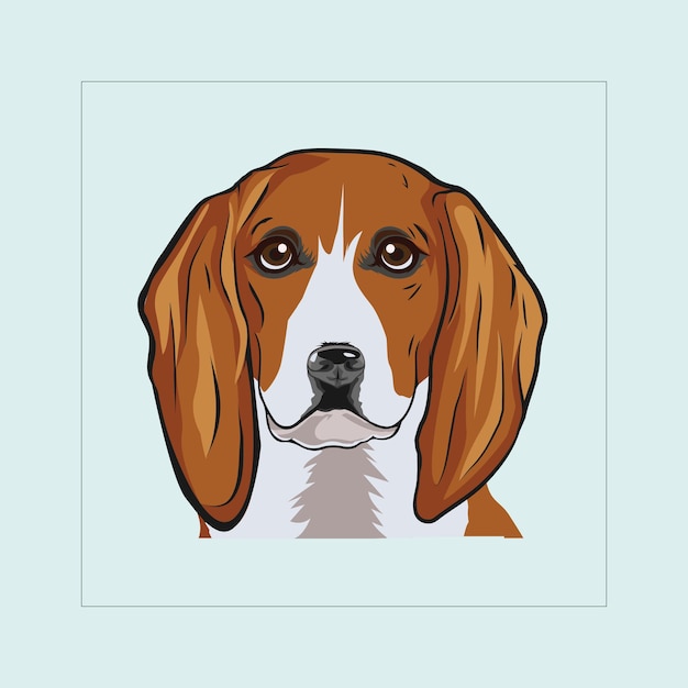 Basset hound dog head illustration vector