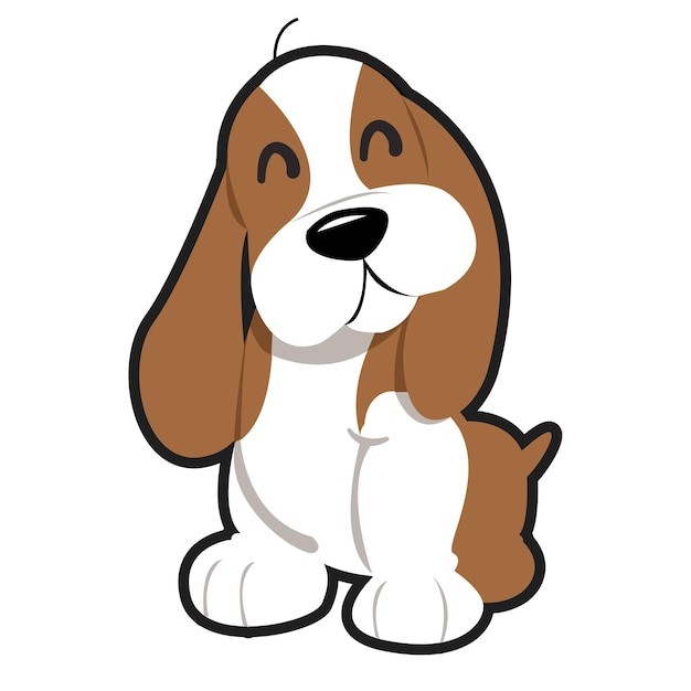 Vector basset hound dog illustration vector