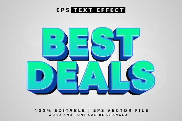 bast deals 3d editable text effect style