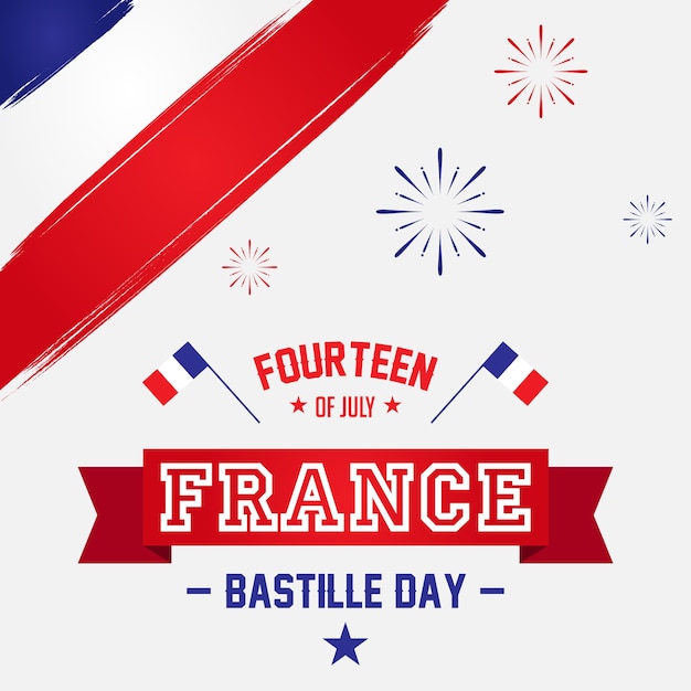 벡터 7 월 14 일 바스티유의 날, 프랑스 축하