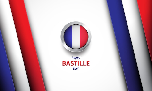 Bastille Day Background with Realistic Style