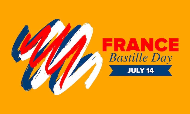 Vettore il giorno della bastiglia in francia festa nazionale felice bandiera francese francia indipendenza e libertà vettore