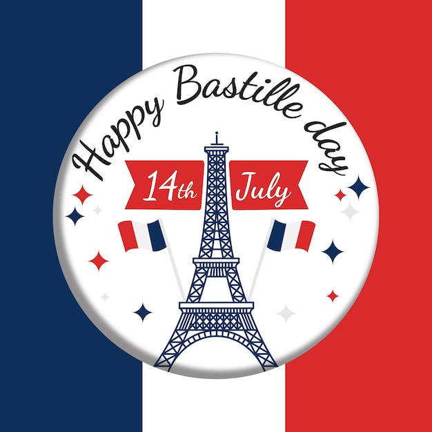 Bastille day illustration concept 14th july