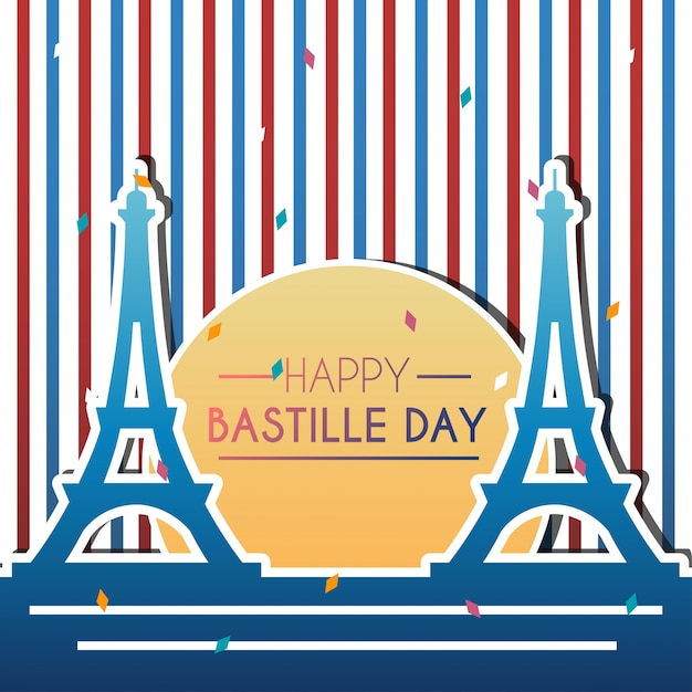 Vector bastille day illustration