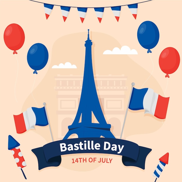 Vector bastille day illustration