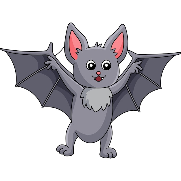 Bat animal cartoon colored clipart illustration