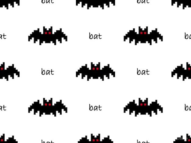 흰색 배경에 박쥐 만화 캐릭터 원활한 패턴