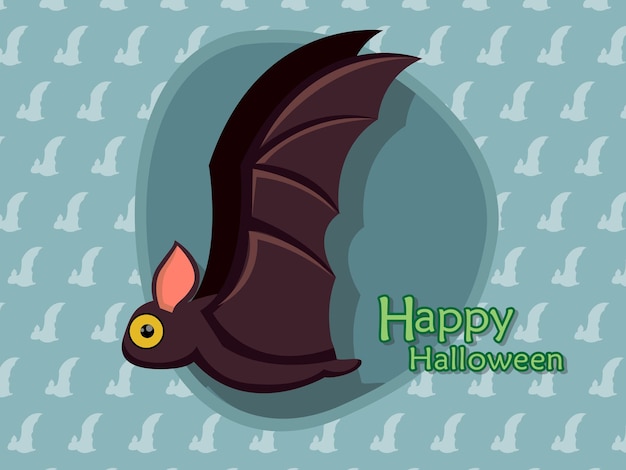 Bat cartoon vector halloween on background.vector illustration.