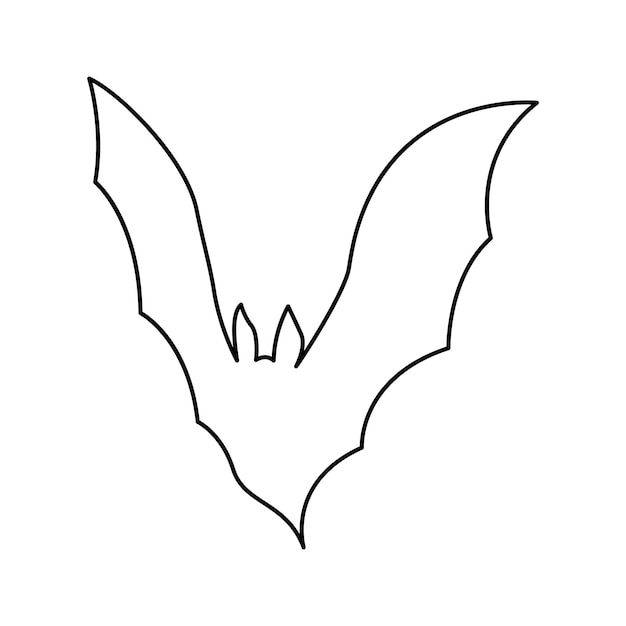 The bat flies one line art Continuous line drawing of halloween