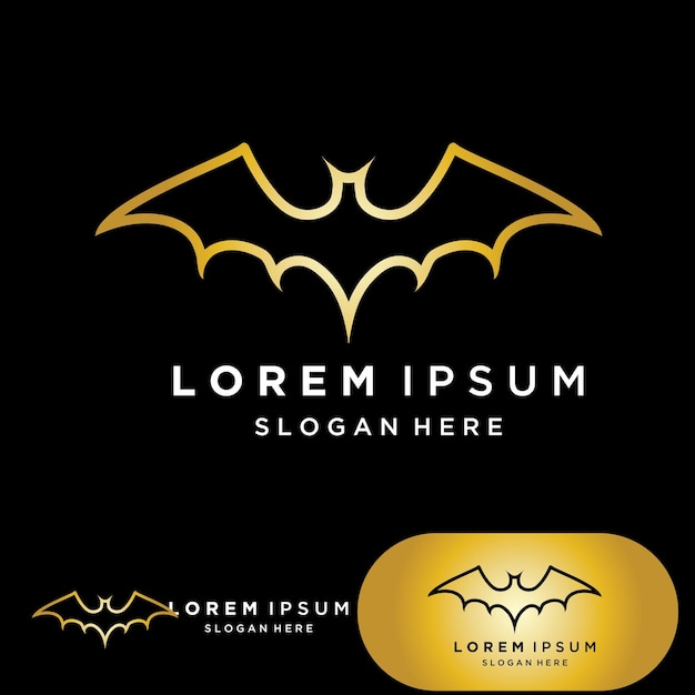 Bat gold vector icon logo template illustration design