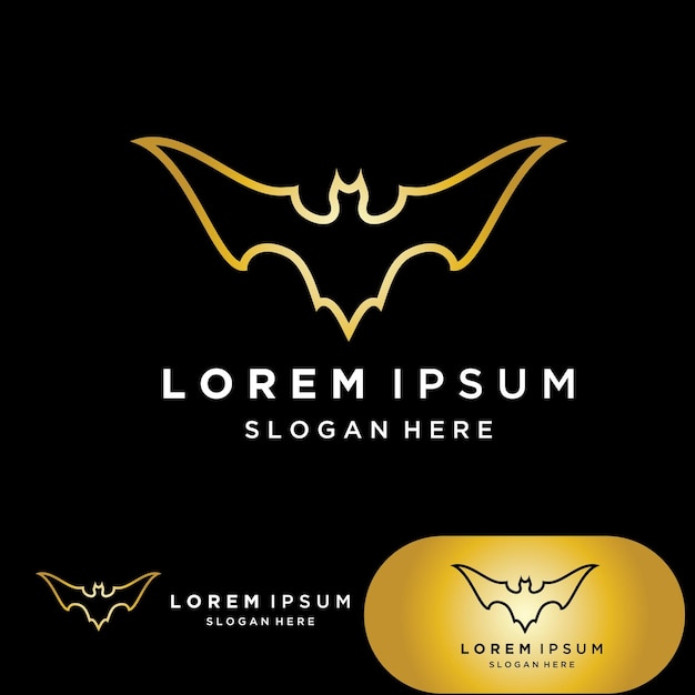 Bat gold vector icon logo template illustration design