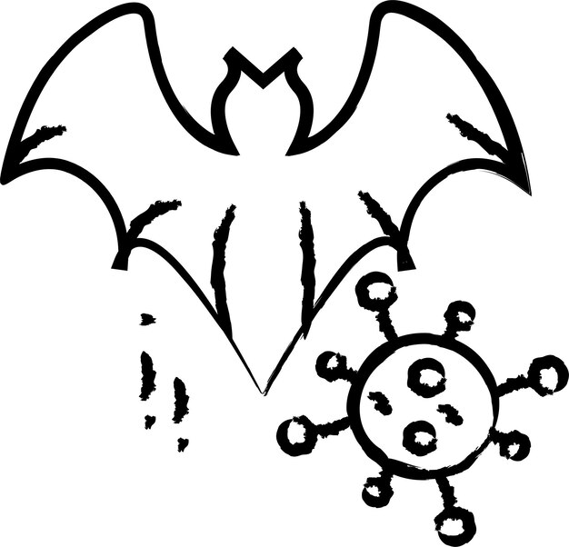 Bat hand drawn vector illustration