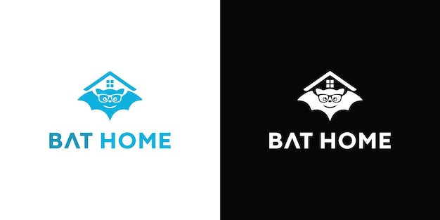 Bat Home-logo afbeelding Premium Vector