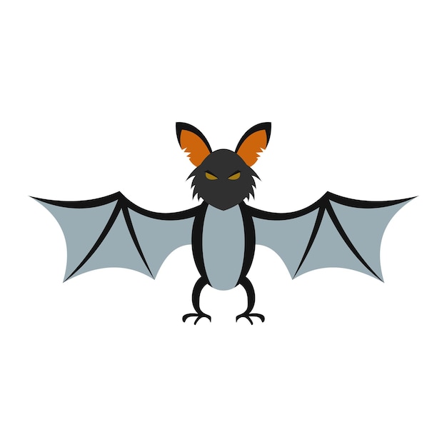 Vector bat icon in flat style isolated on white background