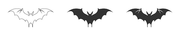 Bat icon isolated on a white background Vector illustration