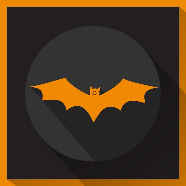 Bat icon with long shadow