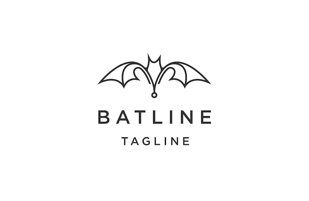 Bat line logo design template flat vector