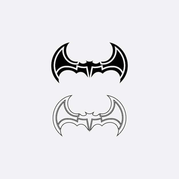 Vector bat logo animal and vector wings black halloween vampire gothic illustration design bat icon