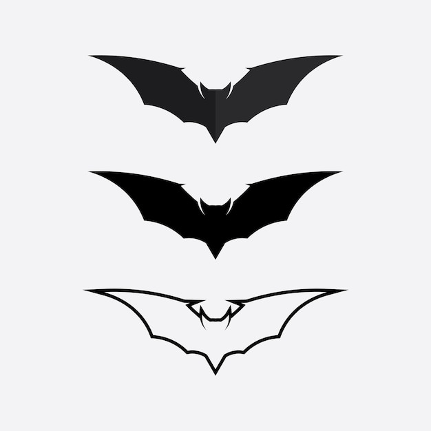 Bat logo animal and vector wings black halloween vampire gothic illustration design bat icon