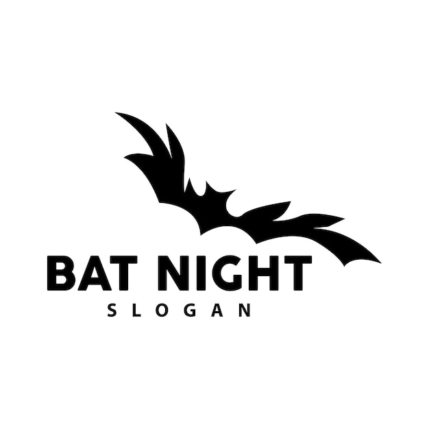 Bat Logo Hanging Bat Animal Vector Hallowen Night Animal Icon Design